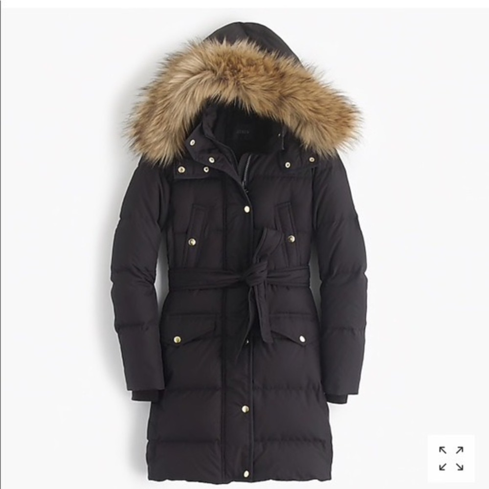 J.Crew Petite Wintress Fur Hood Puffer Coat  XXSP